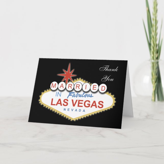 Carte de remerciements à thème Vegas (Devant)