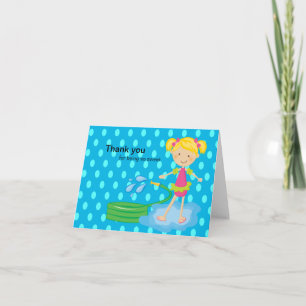 Carte de remerciements à tuyau de la piscine bleu 