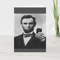 Abe Lincoln avec téléphone portable
