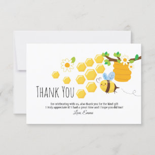 Carte De Remerciements abeille, abeille miel, peigne miel, Bumble abeille