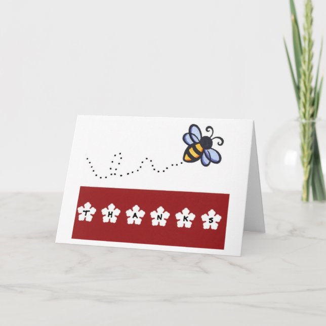 Carte De Remerciements Abeille reconnaissante (Devant)