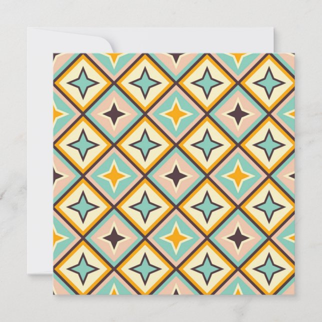 Carte De Remerciements Abstract geometric pattern with diamond shapes (Devant)