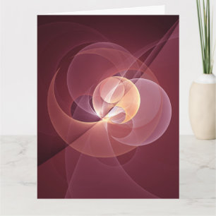 Carte De Remerciements Abstrait Élégant Moderne Art Fractal Vin Rouge