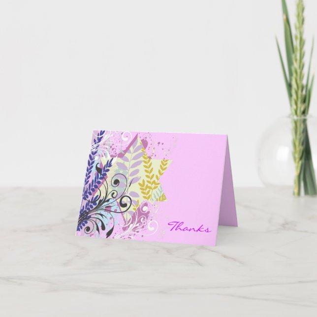 Carte de remerciements ABSTRAIT FLORAL STAR Baby N (Devant)