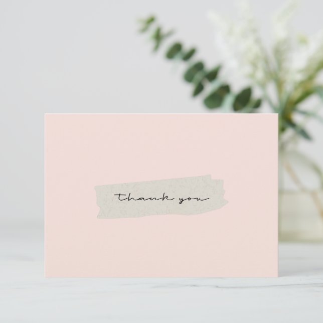 Carte de remerciements Abstrait Kraft Brush Stroke (Debout devant)