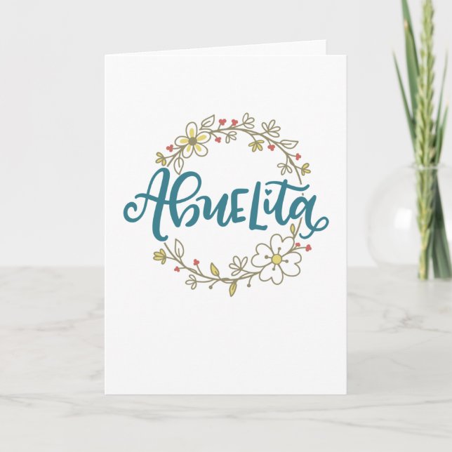 Carte De Remerciements Abuelita, Espagnol Lettres, design floral (Devant)