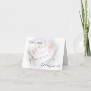 Carte De Remerciements Acceptation du Mariage de conception Rose blanche