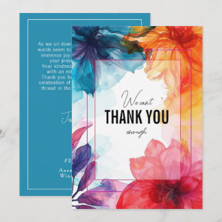 Carte De Remerciements Acier étonnant bleu Anemone Dreamscape Mariage