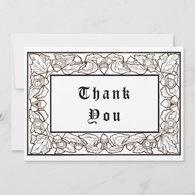 Carte De Remerciements Acorns & Chêne Feuille Arts Et Artisanat Style (Devant)