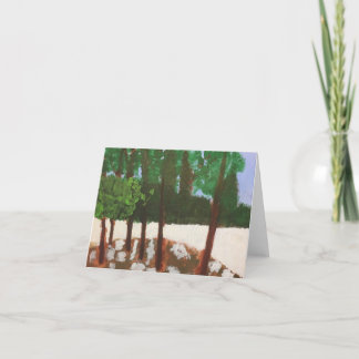 Carte De Remerciements Acrylic painting trees park scene blank card