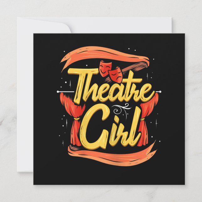 Carte De Remerciements Actrice féminine Girl Musical Broadway Actrice (Devant)