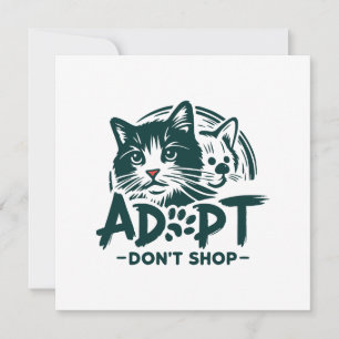 Carte De Remerciements Adoptez, ne faites pas du shopping 1