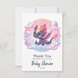 Carte De Remerciements Adorable Fairytale Baby shower Dragon