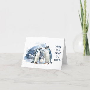 Carte De Remerciements Adorable famille de pingouins Notre Igloo à vos