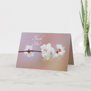 Carte De Remerciements Adorable fleurs d'abricot japonais