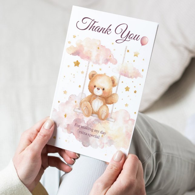 Carte De Remerciements Adorable Teddy Bear – Baby Thank You Card (Créateur téléchargé)