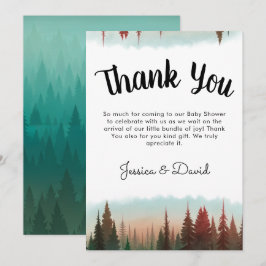 Carte De Remerciements Adventure Await Rustic Forest Baby shower