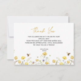Carte De Remerciements Afficher Douche Fleur sauvage Floral Miel Bee