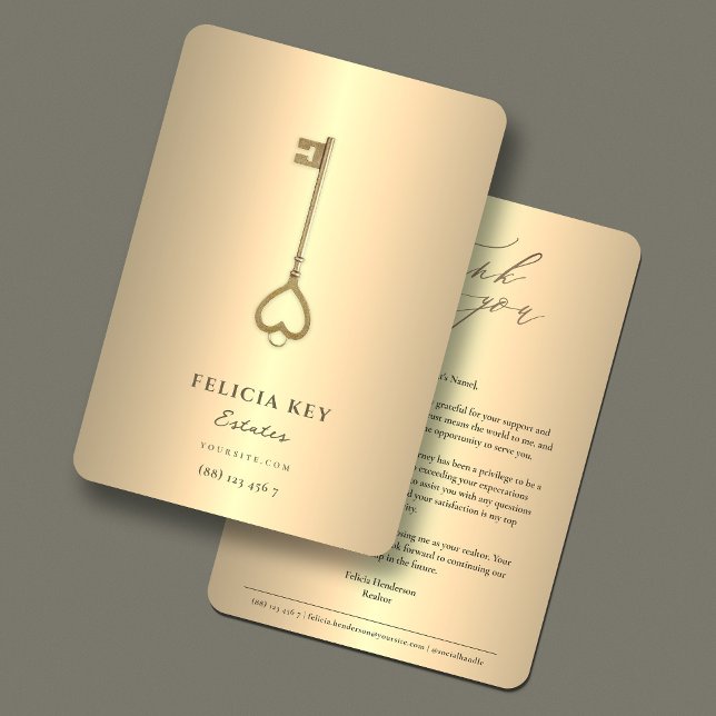 Carte De Remerciements Agent immobilier Faux Gold Grateful Appréciation (Real Estate Agent Gold Grateful Appreciation Thank You Card
)