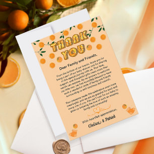 Carte De Remerciements Agrumes Cutie Orange Poche Baby shower Moderne