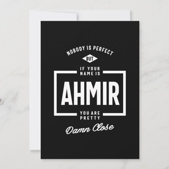 Carte De Remerciements Ahmir Nom personnalisé Cadeau Anniversaire (Devant)