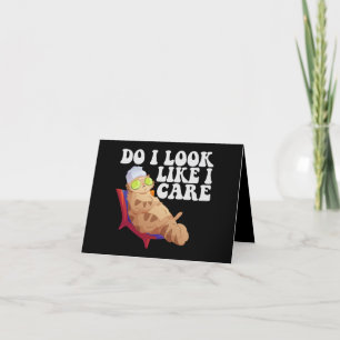 Carte De Remerciements Ai-je l'air de m'en soucier Funny Kawaii Chat Amat