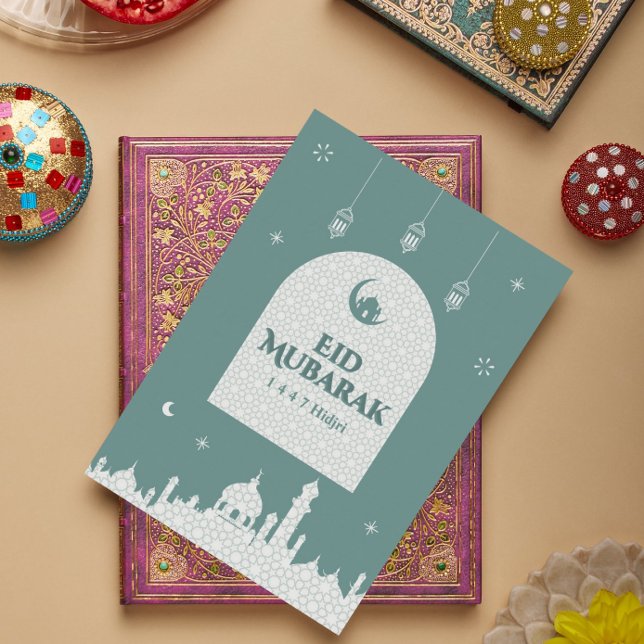 Carte De Remerciements Aïd al-Fitr Moubarak 1447H | Conception islamique  (Créateur téléchargé)