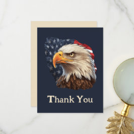 Carte De Remerciements Aigle à drapeau américain