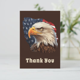 Carte De Remerciements Aigle à drapeau américain