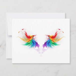 Carte De Remerciements Ailes fluffy arc-en-ciel
