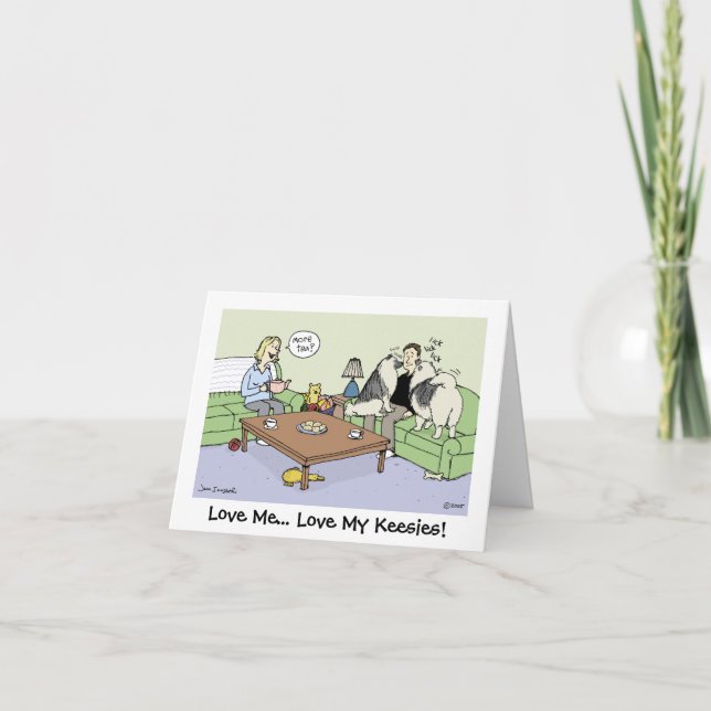 Carte De Remerciements Aimer Mon Keeshonden (Devant)