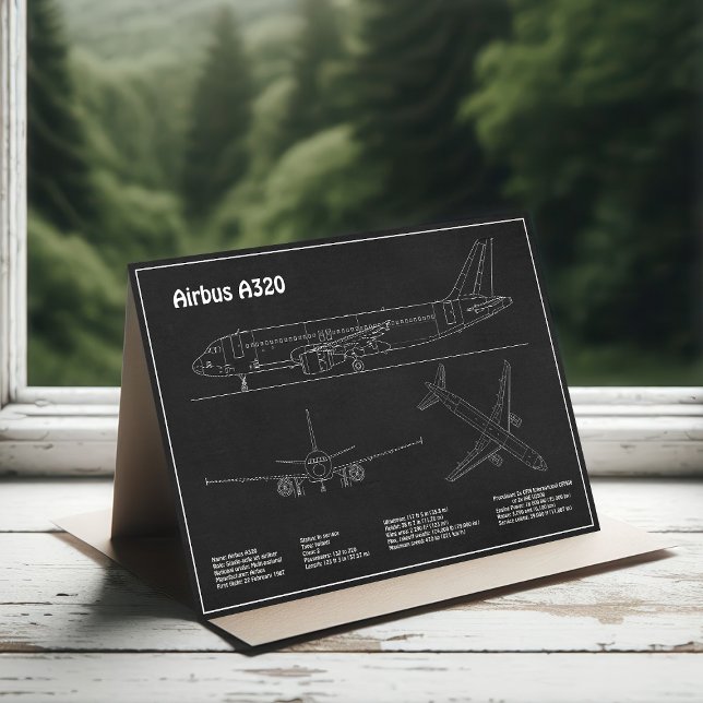 Carte De Remerciements Airbus A320 - Plans de dessin de plan d'avion PD (Créateur téléchargé)