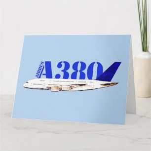 Carte De Remerciements Airbus A380 Dessin d'aquarelle d'avion