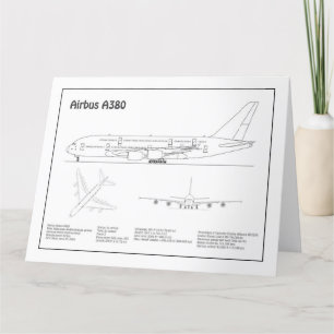 Carte De Remerciements Airbus a380 - Plan de dessin du plan d'avion BD