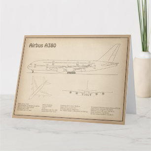 Carte De Remerciements Airbus a380 - Plan de dessin du plan directeur de 