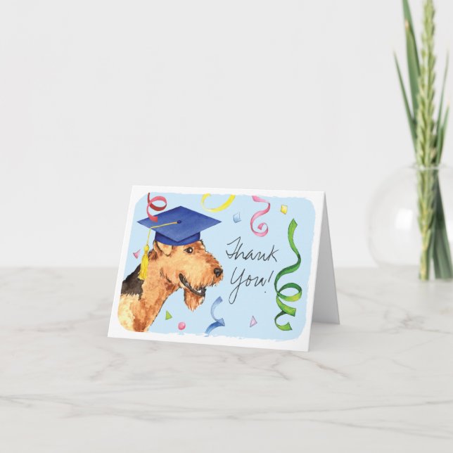 Carte De Remerciements Airedale Graduate (Devant)