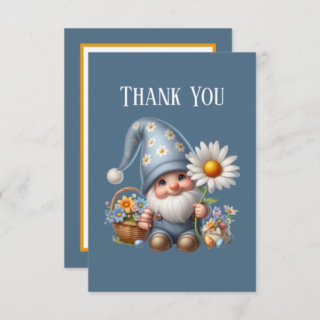 Carte De Remerciements Ajouter un message Gnome (Devant / Derrière)