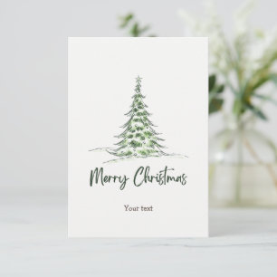 Carte De Remerciements Ajouter votre texte Aquarelle adorable arbre de No