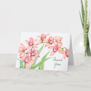 Carte De Remerciements Ajouter votre texte Aquarelle Fleurs roses