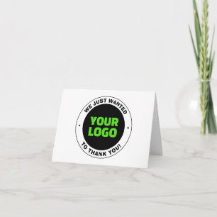 Carte De Remerciements Ajoutez votre propre logo d'entreprise ou design t
