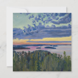 Carte De Remerciements Akseli Gallen-Kallela - Vue sur un lac au coucher 