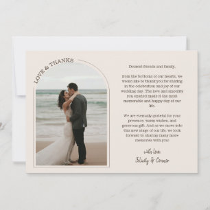 Carte De Remerciements Alabaster Arch Mariage Photo Love & Thanks