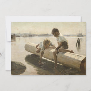 Carte De Remerciements Albert Edelfeel - Deux garçons sur un carnet