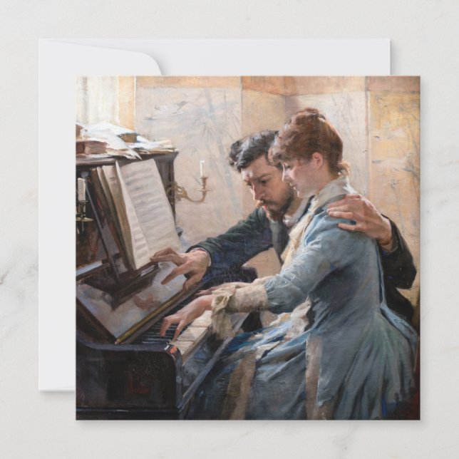 Carte De Remerciements Albert Edelfeel - Jouer au piano (Devant)