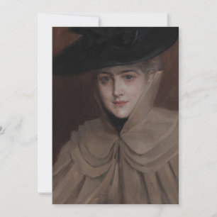 Carte De Remerciements Albert Edelfeel - Portrait d'une jeune femme