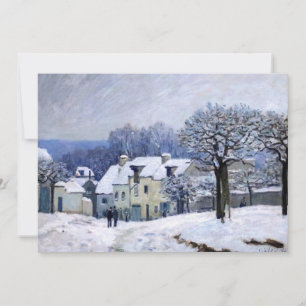 Carte De Remerciements Alfred Sisley - Place Chenil à Marly, Effet Neige