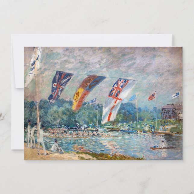 Carte De Remerciements Alfred Sisley - Regatta à Molesey (Devant)