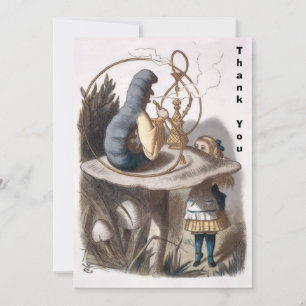 Carte De Remerciements ALICE et Caterpillar - Aventures au pays des merve