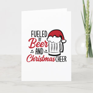 Carte De Remerciements Alimenté par la bière et la fête de Noël