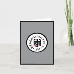Carte De Remerciements Allemagne/Deutschland Forever/aigle noir/croix de